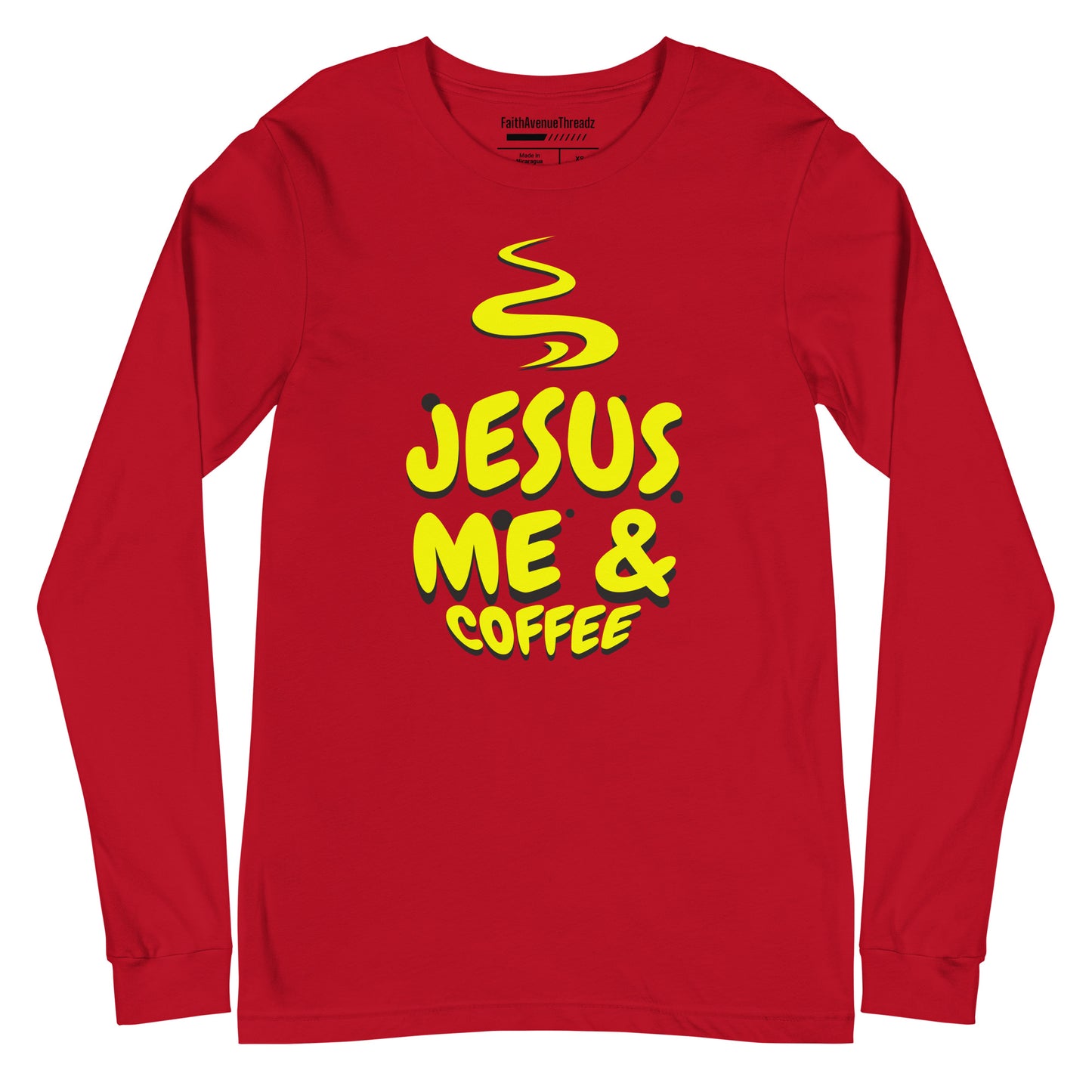 Jesus Me And Coffee Christian Long Sleeve Tee