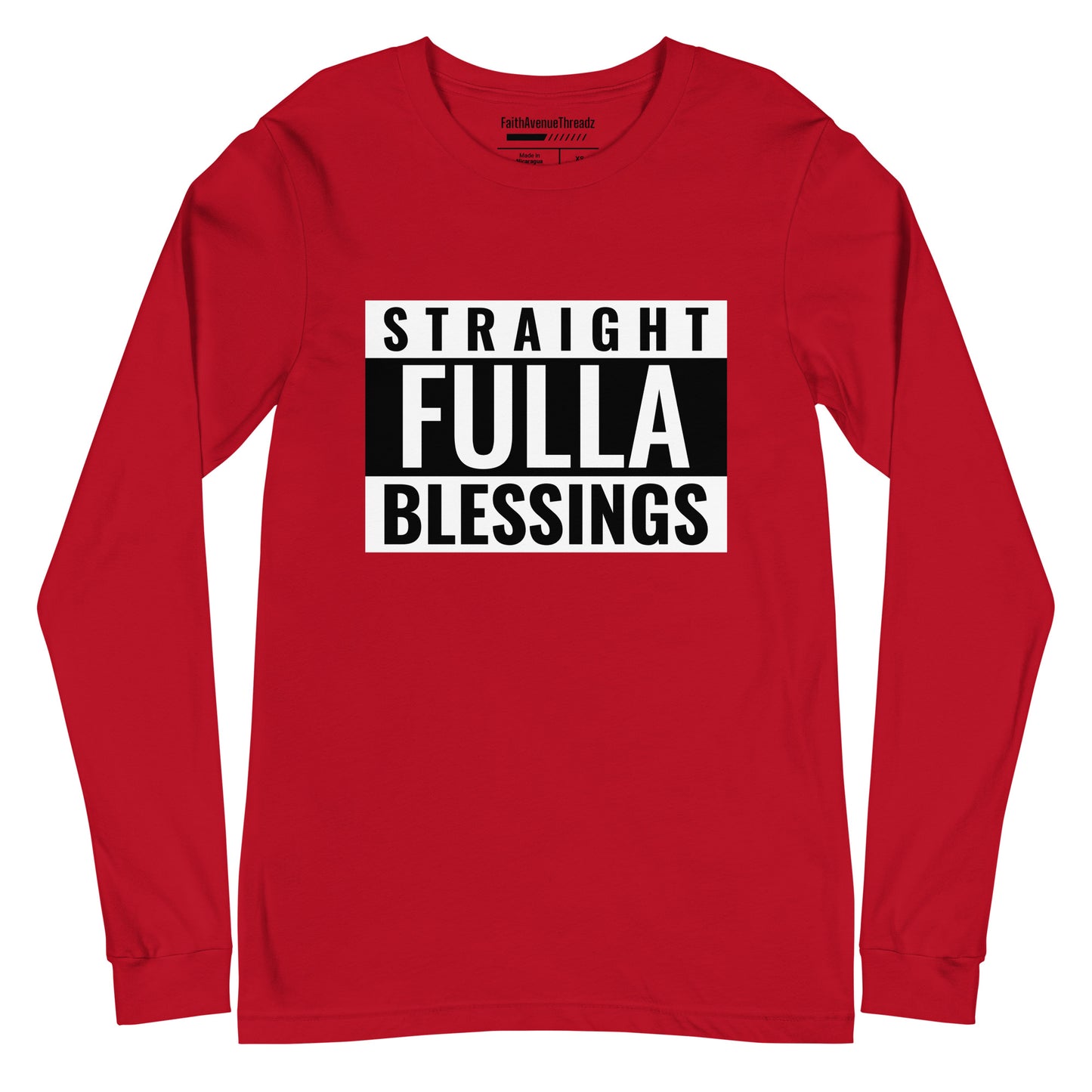 Straight Full of Blessings Christian Long Sleeve Tee