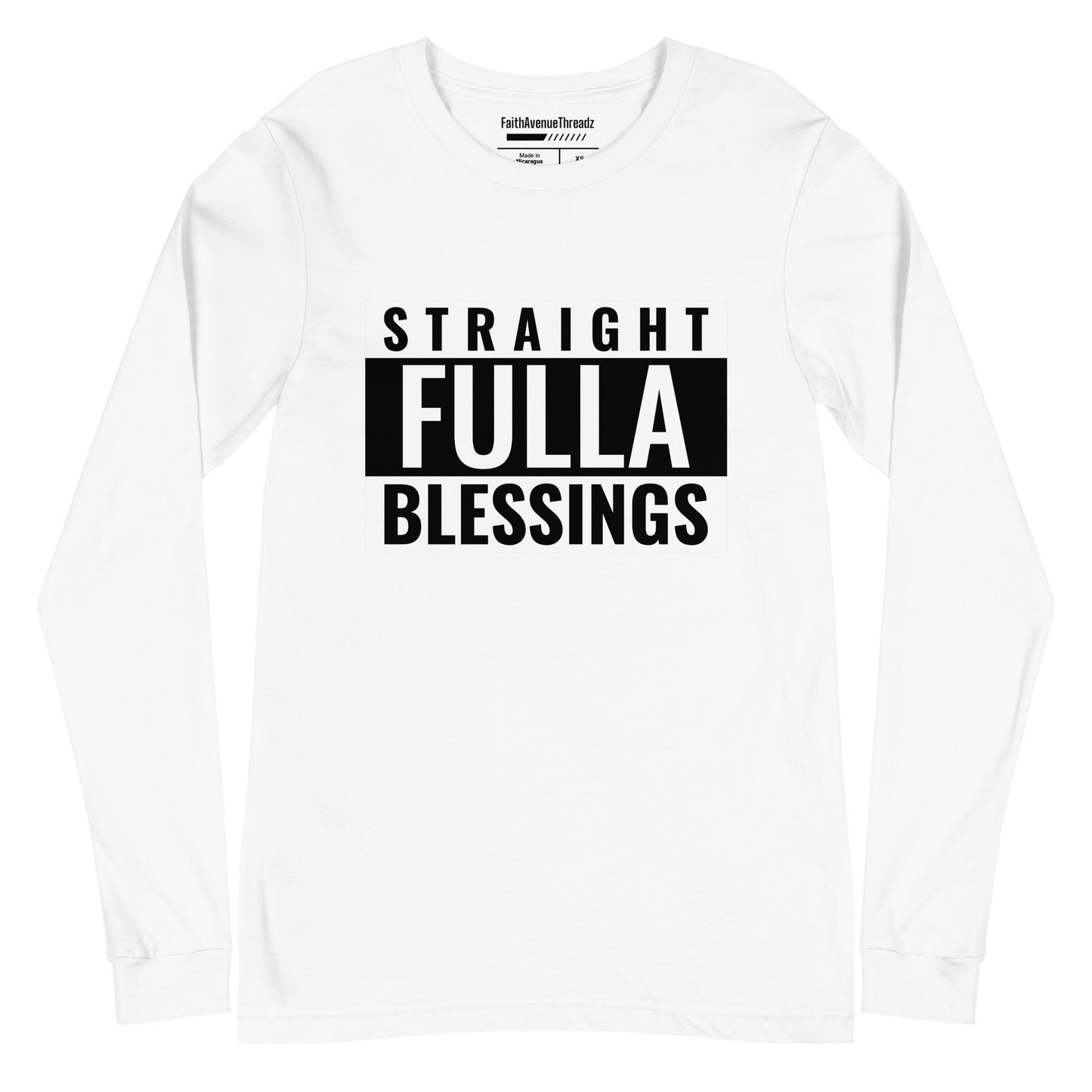 Straight Full of Blessings Christian Long Sleeve Tee