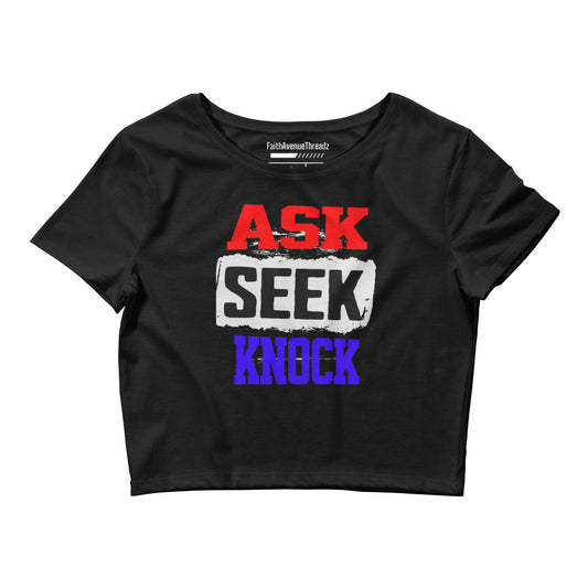 Ask, Seek, Knock Christian Crop Top