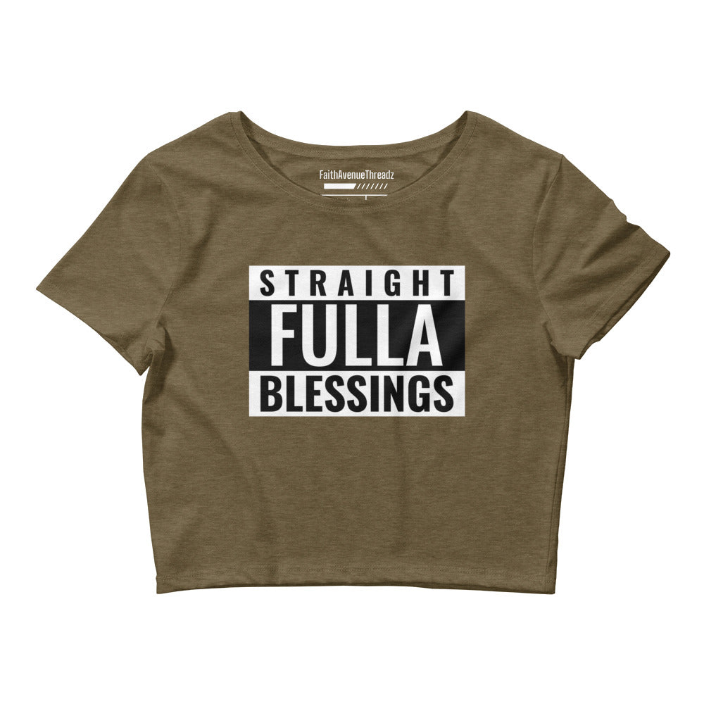 Straight Full of Blessings Christian Crop Top